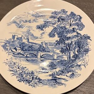 Wedgwood Blue and White Scenic Dinner Plate